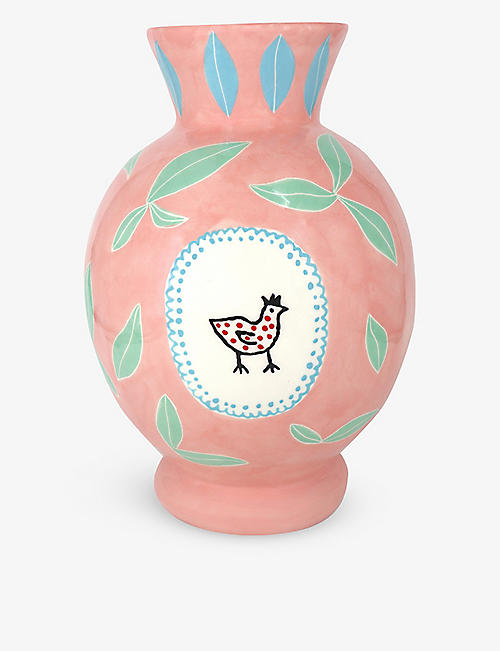 LAETITIA ROUGET: Listen To The Birds earthenware vase 28cm
