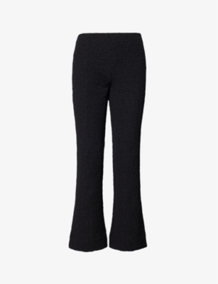 GANNI: Flared-leg mid-rise flared-leg recycled polyester-blend trousers
