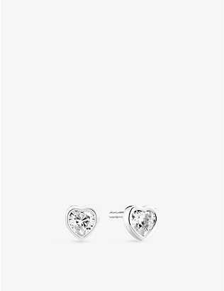 SIF JAKOBS: Amorino white-zirconia stud silver earrings