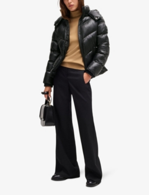 Hugo Boss Water-repellent Padded Jacket With Adjustable Hood In Black