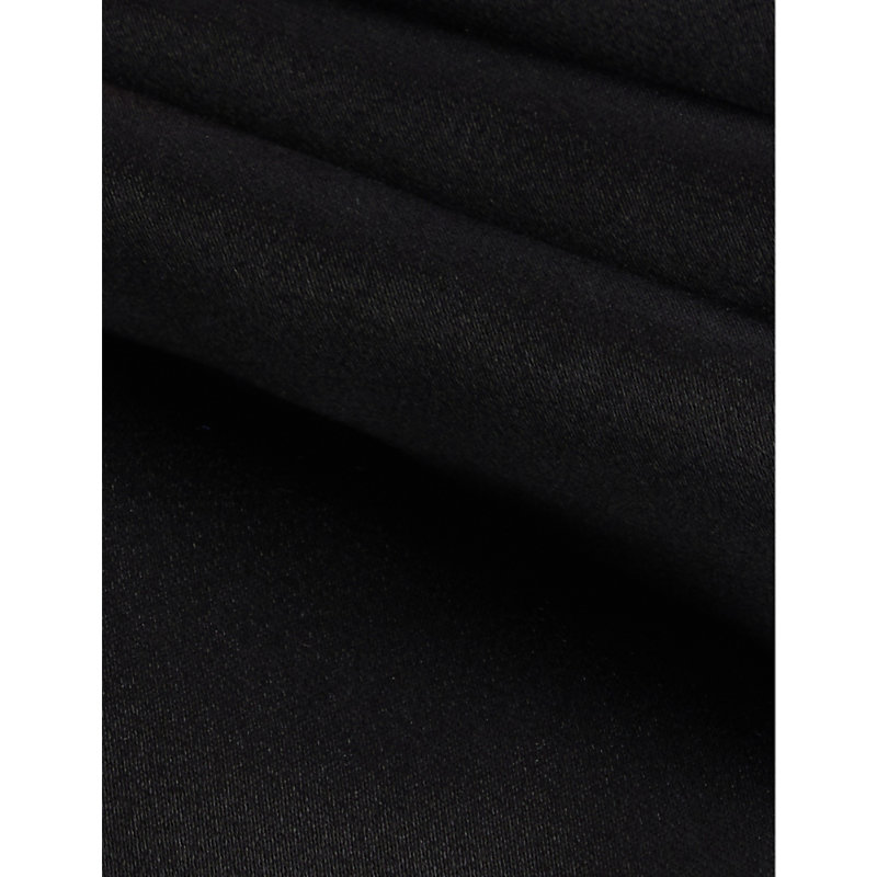 Shop Burberry Men's Black Manston Brand-patch Silk Tie
