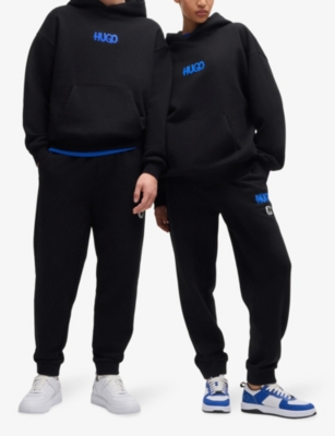 HUGO: Branded-print relaxed-fit cotton-jersey hoody