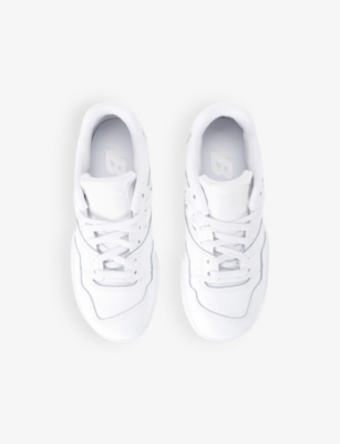 NEW BALANCE: Kids' 550 logo-embossed leather low-top trainers