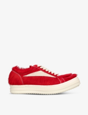 RICK OWENS: Vintage brushed pony-hair low-top trainers