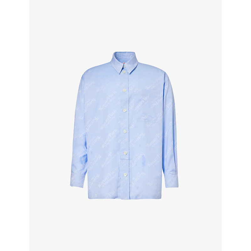 Shop Kenzo X Verdy Graphic-print Boxy-fit Cotton In Sky Blue