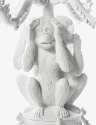 Giant Burlesque 3-monkeys polyresin candelabra 60cm