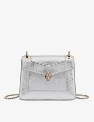 BVLGARI: Serpenti Forever Day-to-Night small stud-embellished leather shoulder bag