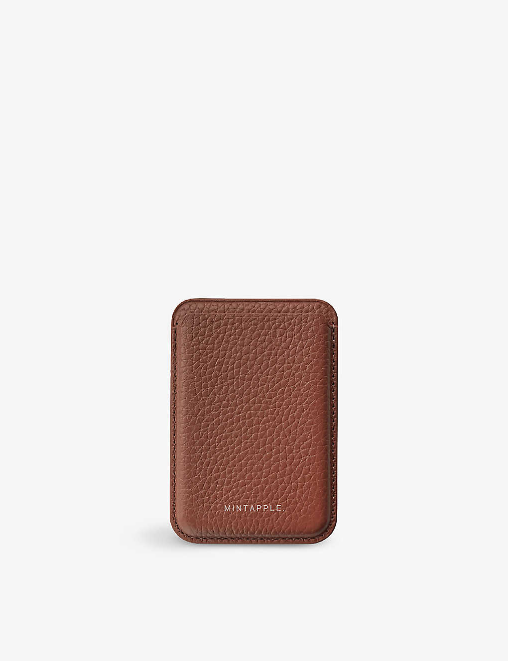 Mintapple Logo-embossed Magsafe Leather Wallet In Brown