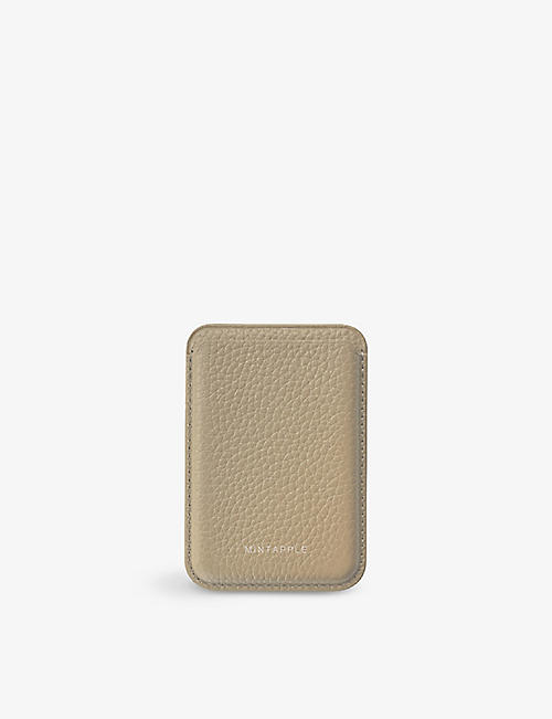 MINTAPPLE: Logo-embossed MagSafe leather wallet
