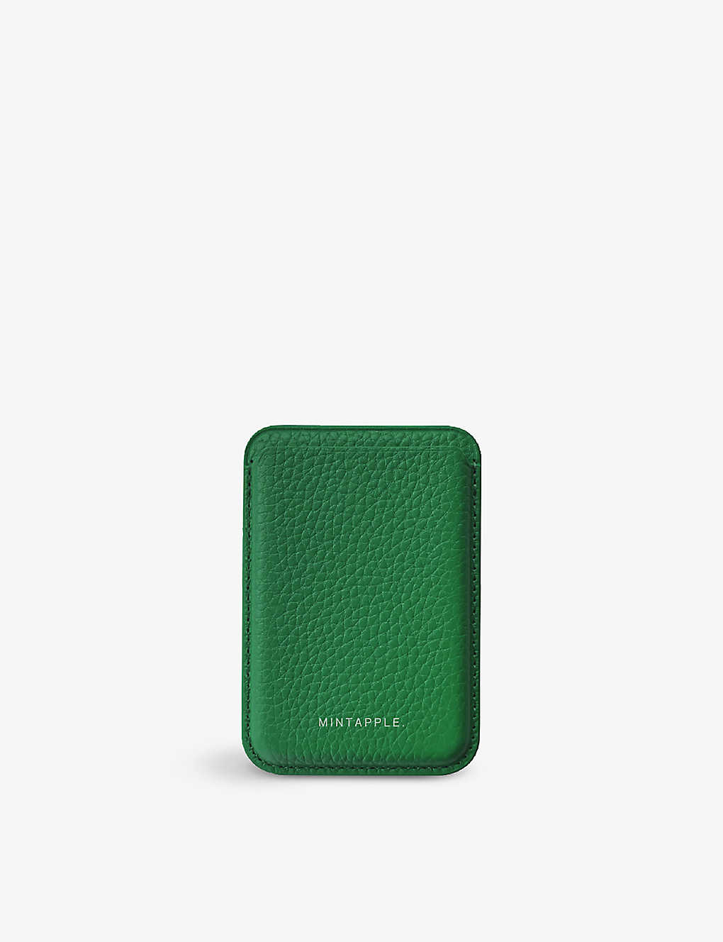 Mintapple Logo-embossed Magsafe Leather Wallet In Green
