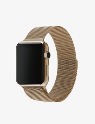 MINTAPPLE: Apple Watch Milanese Gold stainless-steel strap 44mm