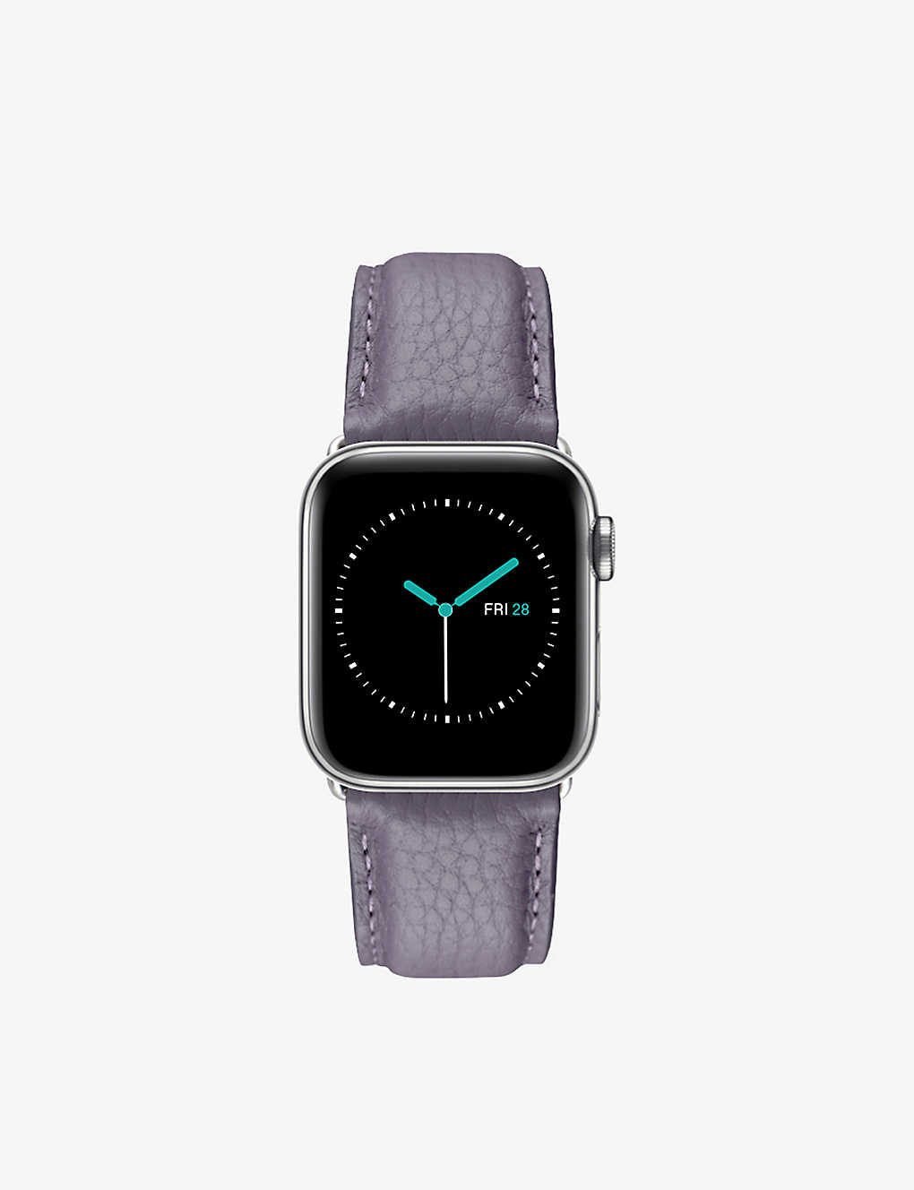 Mintapple Apple Watch Grained-leather And Stainless-steel Strap 44mm In Black