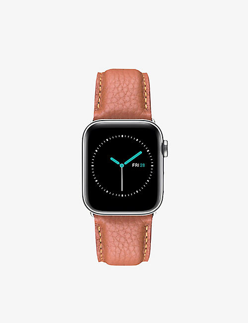 MINTAPPLE: Apple Watch grained-leather and stainless-steel strap 40mm