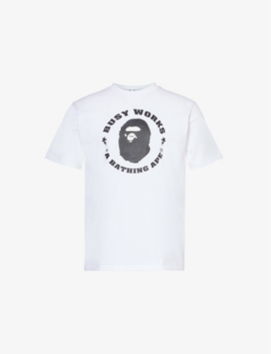 A Bathing Ape Mens White Camo Cotton-jersey T-shirt