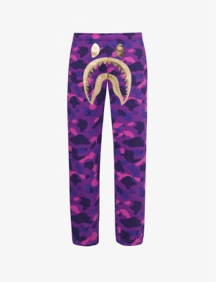 A BATHING APE: Shark camo-print cotton-jersey jogging bottoms