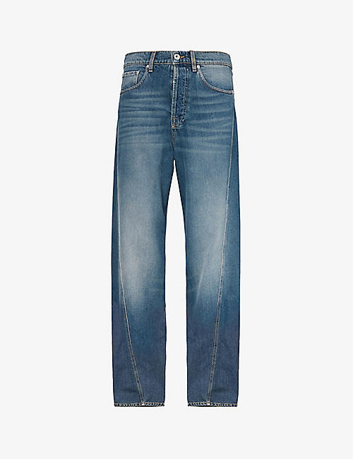 LANVIN: Twisted-seam contrast-stitch regular-fit jeans