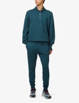 Shop Bjorn Borg Men's Reflecting Pond Centre Half-zip Cotton-blend Sweatshirt