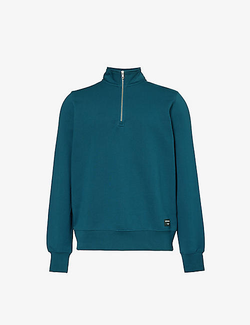 BJORN BORG: Centre half-zip cotton-blend sweatshirt