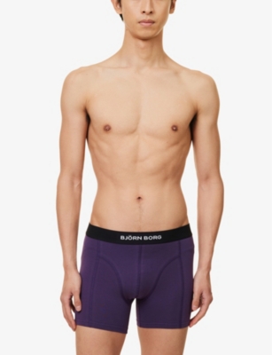 Shop Bjorn Borg Men's Multipack 5 Logo-waistband Pack Of Three Organic Stretch-cotton Boxers