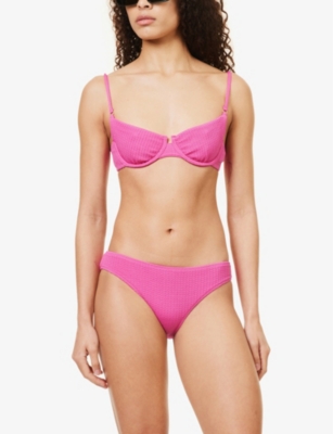 Shop Seafolly Women's Fuchsia Rose Sea Dive Underwired Bikini Top