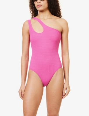 Shop Seafolly Women's Fuchsia Rose Sea Dive Padded-cups Swimsuit