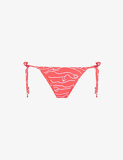 SEAFOLLY: Set Sail graphic-print bikini bottoms