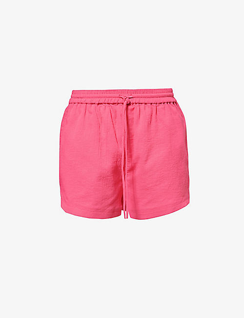 SEAFOLLY: Crinkle drawstring-waist cotton shorts