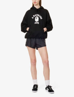 Shop A Bathing Ape College Regular-fit Cotton-jersey Hoody In Black