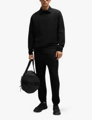 BOSS: Logo-embossed relaxed-fit stretch cotton-blend polo shirt