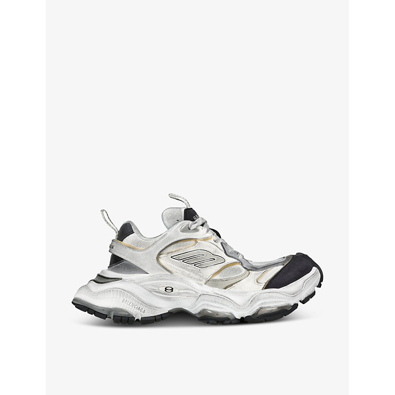 Shop Balenciaga Cargo Suede And Mesh Low-top Trainers In White/oth
