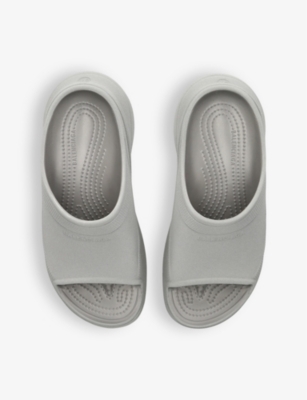 Shop Balenciaga Womens Grey X Crocs Pool Rubber Sliders