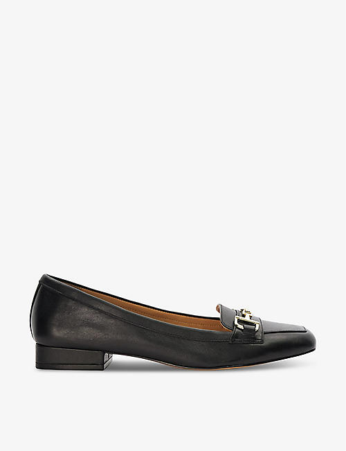 DUNE: Gracie square-toe leather loafers