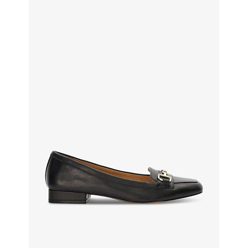Shop Dune Women's Black-leather Graice Square-toe Leather Loafers