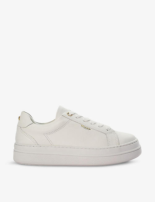 DUNE: Eastern logo-embossed flatform leather low-top trainers
