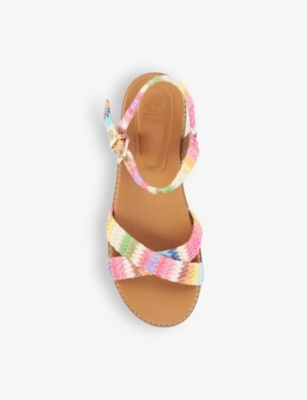 Shop Dune Women's-synthetic Lassey Crossover-strap Woven Sandals In Multi-synthetic