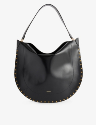 Isabel Marant Womens Black Oskan Hobo Leather Shoulder Bag In Black