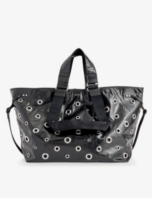 Shop Isabel Marant Wardy Patent-leather Tote Bag In Black