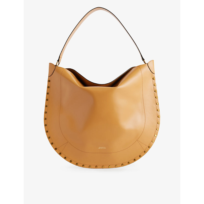 Isabel Marant Womens Natural Oskan Hobo Leather Shoulder Bag In Brown