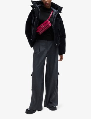 HUGO: High-neck logo-tab wool jumper