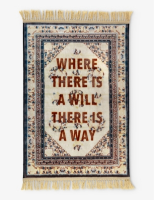 SELETTI: Loredana Longo Burnt The Way woven rug 120cm x 80cm