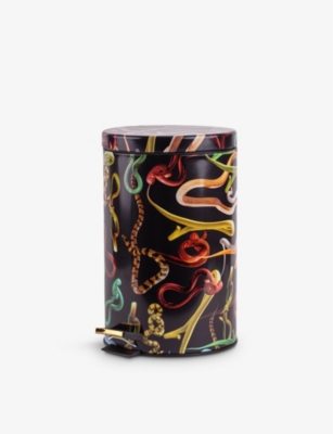 Seletti Toiletpaper Snakes Graphic-print Metal Bin 12l