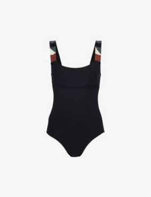Eres Tempo Graphic-strap Swimsuit In Noir