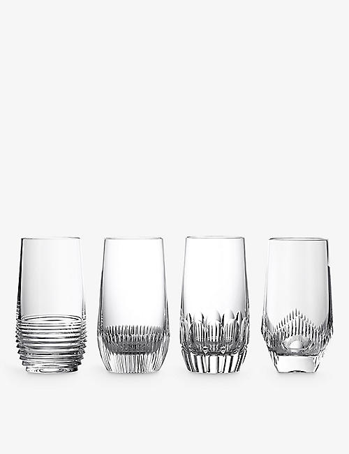 WATERFORD: Mixology mixed hiball crystal glasses 430ml set of four