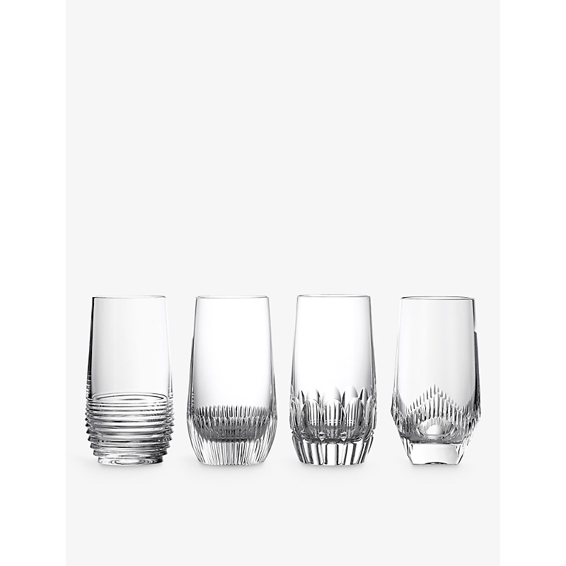Waterford Mixology Mixed Hiball Crystal Glasses 430ml Set Of Four In Transparent
