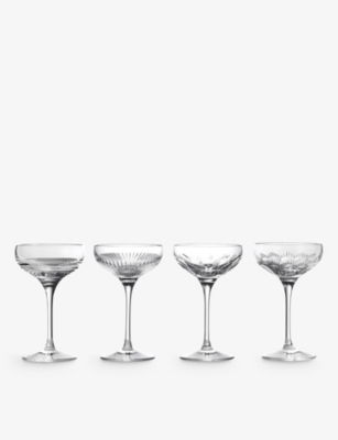 WATERFORD: Mixology mixed coupe crystal glasses 120ml set of four
