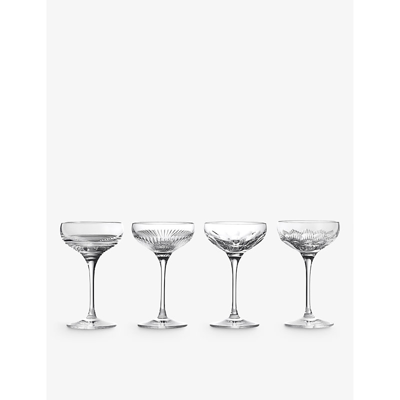 Waterford Mixology Mixed Coupe Crystal Glasses 120ml Set Of Four In Transparent
