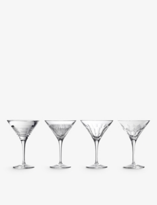 WATERFORD: Mixology mixed crystal martini glasses 125ml set of four