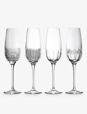 Waterford Mixology Mixed Crystal Flute Glasses 335ml Set Of Four