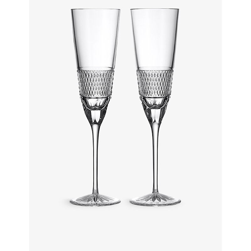 Waterford Copper Coast Crystal-glass Flutes 275ml Set Of Two In Transparent
