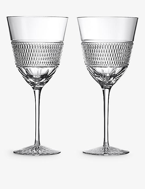 WATERFORD: Copper Coast crystal white wine glasses 370ml set of two